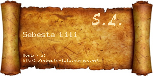 Sebesta Lili névjegykártya