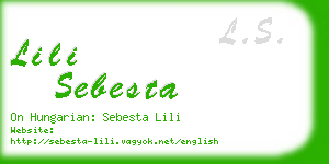 lili sebesta business card